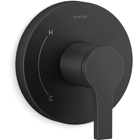 Kohler Elate Pressure Balanced Valve Trim Only with Single Lever Handle - Less Rough In Matte Black