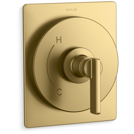 Kohler Castia by Studio McGee Pressure Balanced Valve Trim Only with Single Lever Handle - Less Rough In Vibrant Brushed Moderne Brass