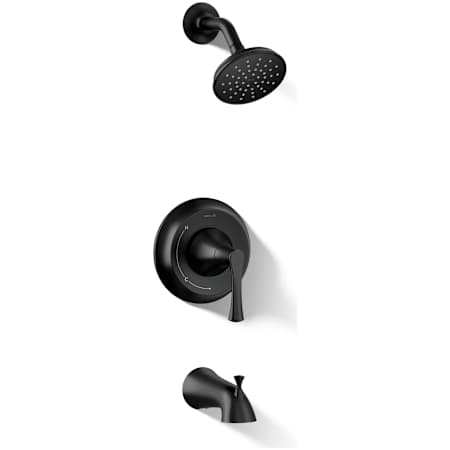 Kohler Buckley Tub and Shower Trim Package with 1.75 GPM Single Function Shower Head Matte Black