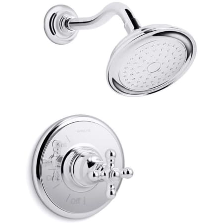 Kohler Artifacts 1.75 GPM Rite-Temp Pressure Balancing Shower Trim with Cross Handle Polished Chrome