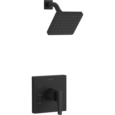 Kohler Honesty Shower Only Trim Package with 1.75 GPM Single Function Shower Head and Katalyst Spray Technology Matte Black