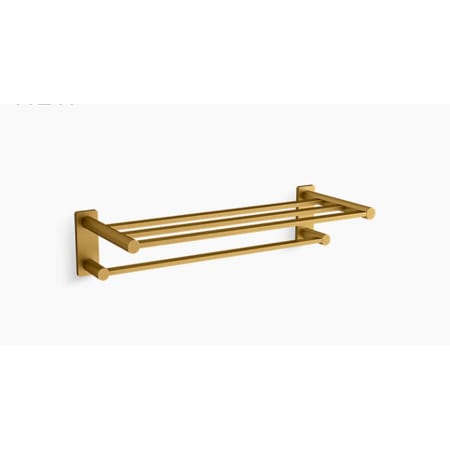 Kohler Parallel 24" Hotelier Towel Rack Vibrant Brushed Moderne Brass