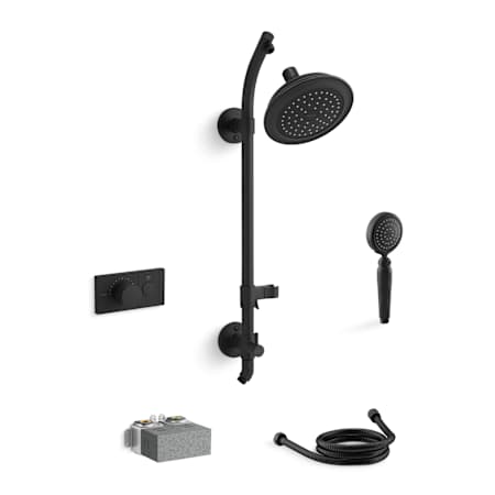 Kohler Artifacts Custom Shower System Featuring Single Port Anthem Mechanical Valve with Trim and Shower Head Matte Black