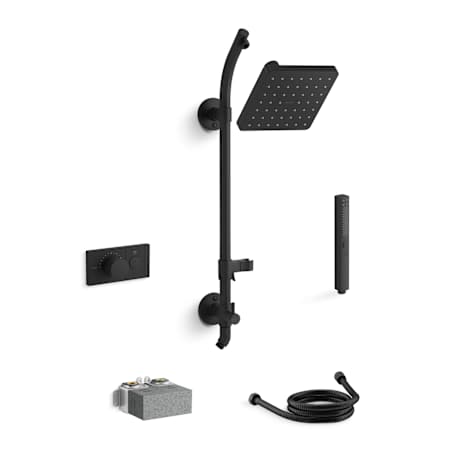 Kohler Parallel Custom Shower System Featuring Single Port Anthem Mechanical Valve with Trim and Shower Head Matte Black