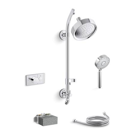 Kohler Purist Custom Shower System Featuring Single Port Anthem Mechanical Valve with Trim and Shower Head Polished Chrome
