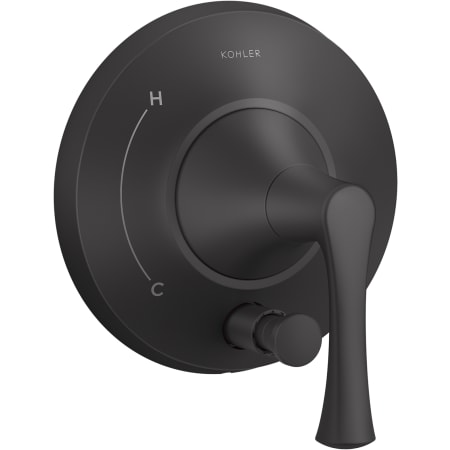 Kohler Buckley Pressure Balanced Valve Trim Only with Single Lever Handle and Integrated Diverter - Less Rough In Matte Black
