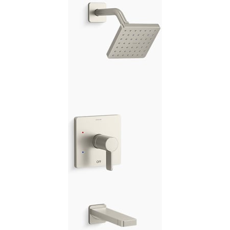Kohler Parallel Tub and Shower Trim Package with 1.75 GPM Single Function Shower Head Brushed Nickel