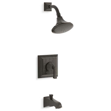 Kohler Memoirs Rite-Temp Pressure Balanced Valve Trim with Shower Head, Shower Arm, Tub Spout, and Deco Handle Oil Rubbed Bronze (2BZ)