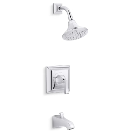 Kohler Memoirs Rite-Temp Pressure Balanced Valve Trim with Shower Head, Shower Arm, Tub Spout, and Deco Handle Polished Chrome