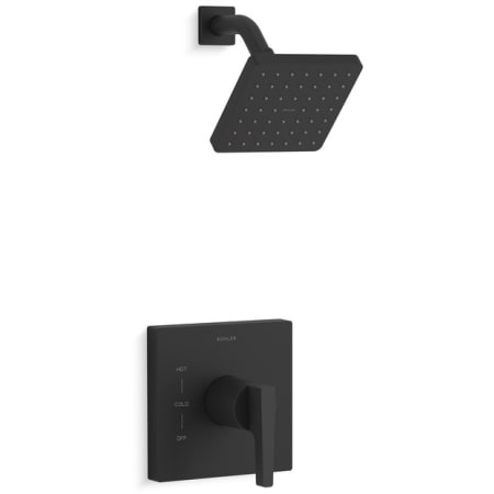Kohler Honesty Shower Only Trim Package with 2.5 GPM Single Function Shower Head and Katalyst Spray Technology Matte Black