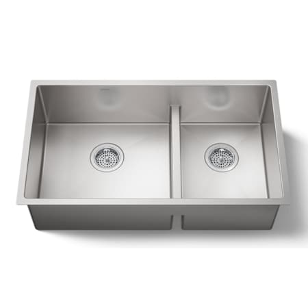 Kohler Strive Smart Divide® 32" Undermount Double Basin Kitchen Sink with Left-Bowl Basin Rack Stainless Steel
