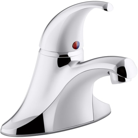 Kohler Coralais 0.5 GPM Single Handle Centerset Faucet with Plugged Lift Rod Hole and Grid Drain Assembly Polished Chrome