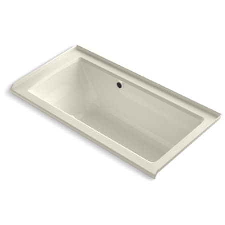 Kohler Archer 60" Three Wall Alcove Acrylic Air Tub with Right Drain and Overflow - Comfort Depth Design and Bask Heated Surface Technology Biscuit