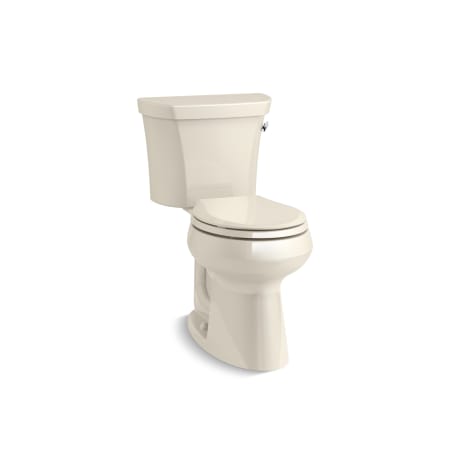 Kohler Highline 1.28 GPF Two Piece Round Chair Height Toilet with Right Hand Lever - Less Seat Almond