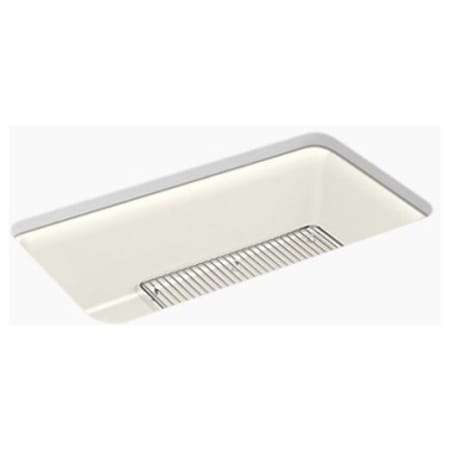 Kohler Cairn 33-1/2" Undermount Single Bowl Neoroc Quartz Composite Kitchen Sink with Bottom Sink Rack Matte Beige