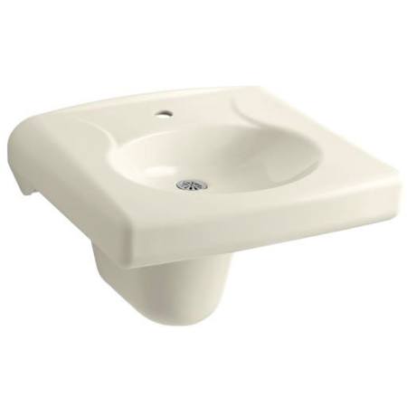 Kohler Brenham 14-3/8" Wall Mounted Bathroom Sink with 1 Hole Drilled Almond