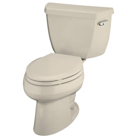 Kohler Wellworth Pressure Lite elongated 1.1 gpf toilet with right-hand trip lever, less seat Almond