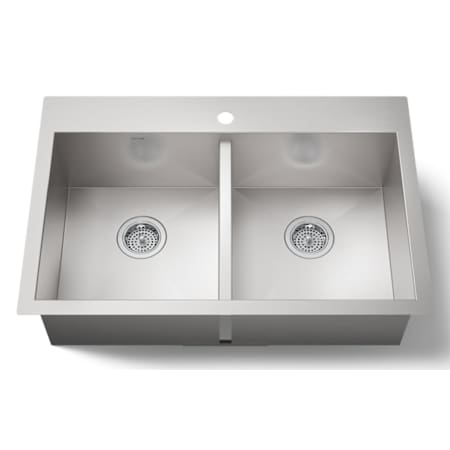 Kohler Vault 33" Double Basin Drop-in / Under-Mount Stainless Steel Kitchen Sink with SilentShield® Stainless
