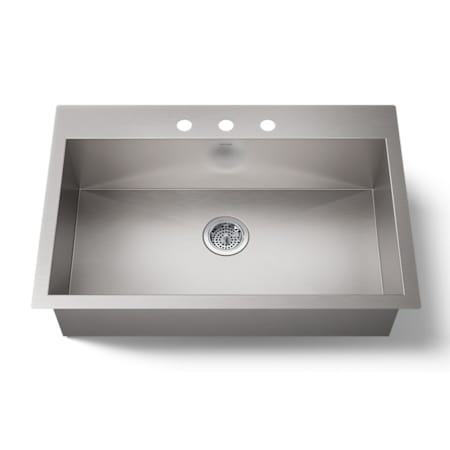 Kohler Vault 33" Single Basin Top-Mount/Under-Mount 18-Gauge Stainless Steel Kitchen Sink with SilentShield Stainless Steel