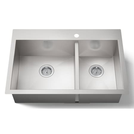 Kohler Vault 33" Double Basin Top-Mount/Under-Mount 18-Gauge Stainless Steel Kitchen Sink with SilentShield Stainless Steel
