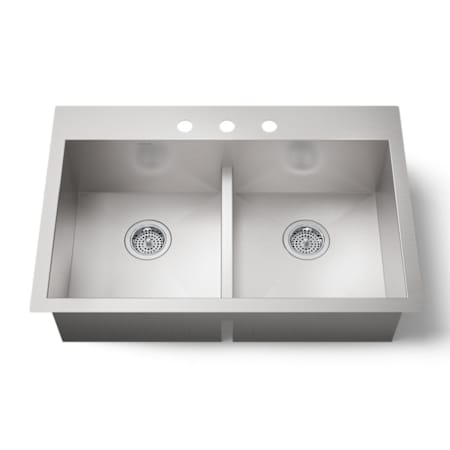 Kohler Vault 33" Double Basin Top-Mount/Under-Mount 18-Gauge Stainless Steel Kitchen Sink with Smart Divide Stainless Steel