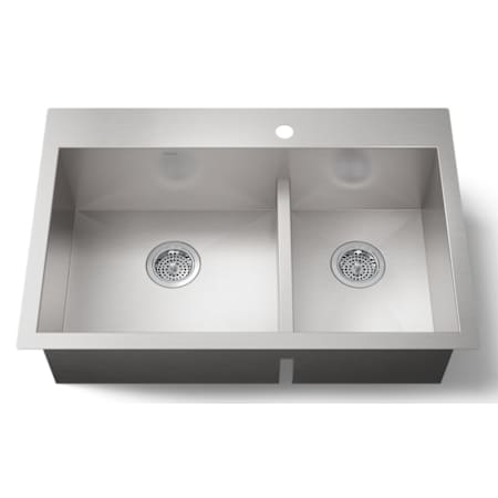 Kohler Vault 33" Double Basin Top-Mount/Under-Mount 18-Gauge Stainless Steel Kitchen Sink with Smart Divide Stainless Steel