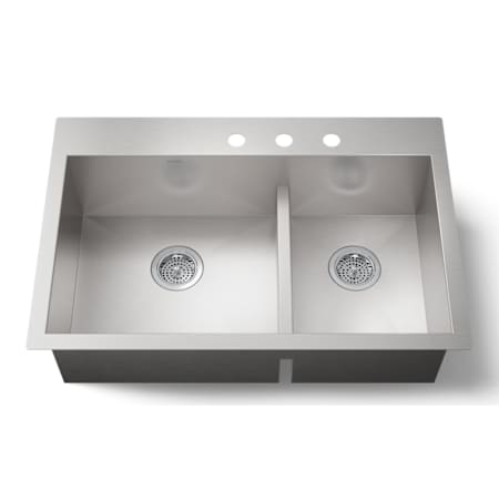 Kohler Vault 33" Double Basin Top-Mount/Under-Mount 18-Gauge Stainless Steel Kitchen Sink with Smart Divide Stainless Steel