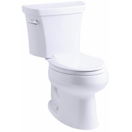 Kohler 1.28 GPF Two-Piece Elongated Toilet with 14" Rough In, Insuliner and Tank Locks from the Wellworth Collection White