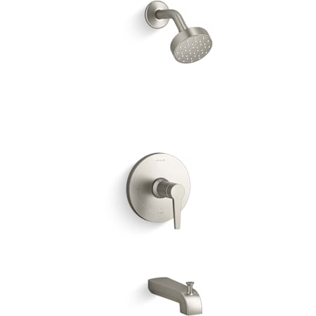 Kohler Pitch Tub and Shower Trim Package with 1.75 GPM Single Function Shower Head Brushed Nickel