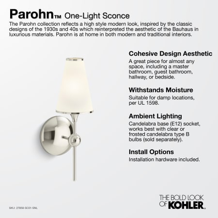 Kohler Parohn 1 Light Wall Sconce