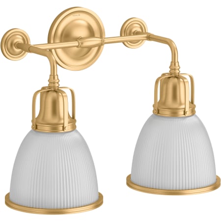 Kohler Lighting Hauksbee 18" Wide 2 Light Bell Wall Sconce Brushed Modern Brass