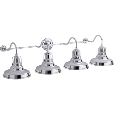 Kohler Lighting Hauksbee 47" Wide 4 Light Vanity Light with Domed Metal Shades Polished Chrome