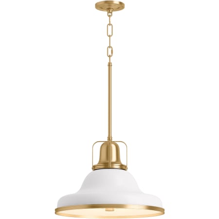 32290-PE03 in White / Brushed Modern Brass - Light On