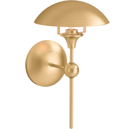 Kohler Lighting Vorleigh 15" Tall 1 Light Adjustable Dome Wall Sconce Brushed Modern Brass