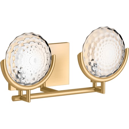 Kohler Lighting Arendela 17" Wide 2 Light Vanity Light with Briolette Faceted Glass Brushed Modern Brass