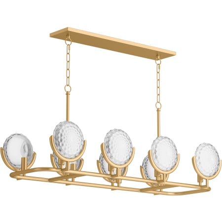 Kohler Lighting Arendela 38" Wide 8 Light Linear Chandelier with Briolette Faceted Glass Brushed Modern Brass