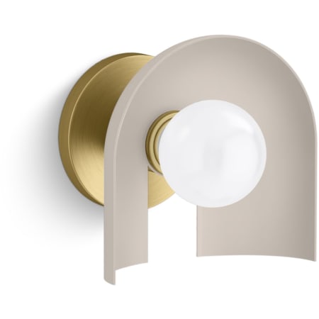 Kohler Lighting Jabot 8" Tall Wall Sconce Biscuit Satin Brushed Moderne Brass