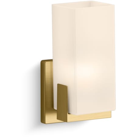 Kohler Lighting Honesty 9" Tall Wall Sconce with Frosted Glass Shade Brushed Moderne Brass