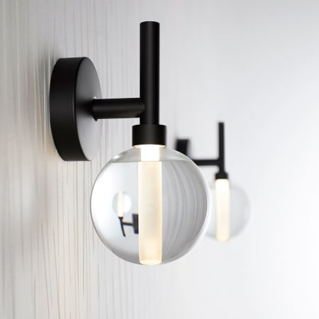 23467-SCLED in Matte Black in Bathroom 1
