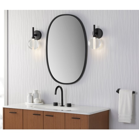 23467-SCLED in Matte Black in Bathroom 2