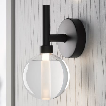 23467-SCLED in Matte Black in Bathroom 3
