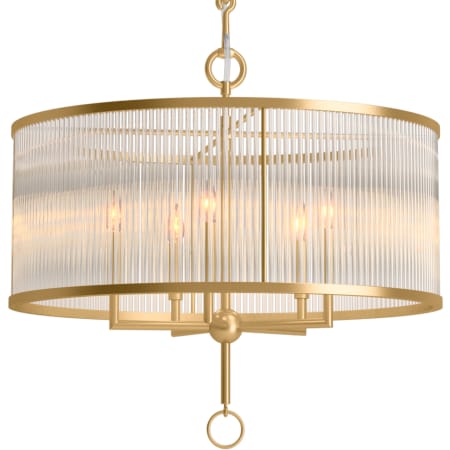 Kohler Lighting Terret 5 Light 29" Wide Taper Candle Drum Chandelier Brushed Moderne Brass