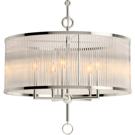 Kohler Lighting Terret 5 Light 29" Wide Taper Candle Drum Chandelier Polished Nickel