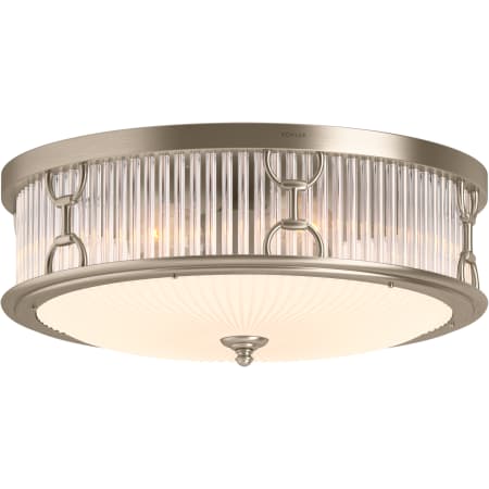 Kohler Lighting Terret 3 Light 15" Wide Flush Mount Drum Ceiling Fixture Vibrant Brushed Bronze
