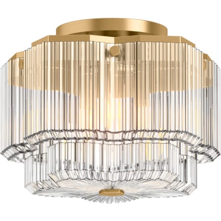 Kohler Lighting Occasion 3 Light 15" Wide Semi-Flush Drum Ceiling Fixture Brushed Moderne Brass