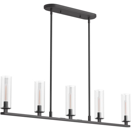 Kohler Lighting Crue 5 Light 45" Wide Linear Chandelier with Clear Glass Shades Matte Black
