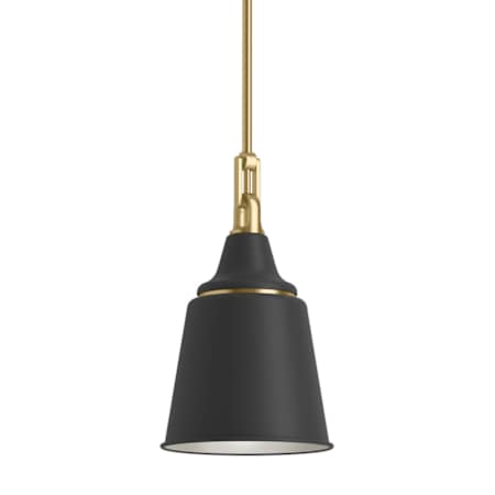 Kohler Lighting Varla 9" Wide Mini Pendant Black / Brass