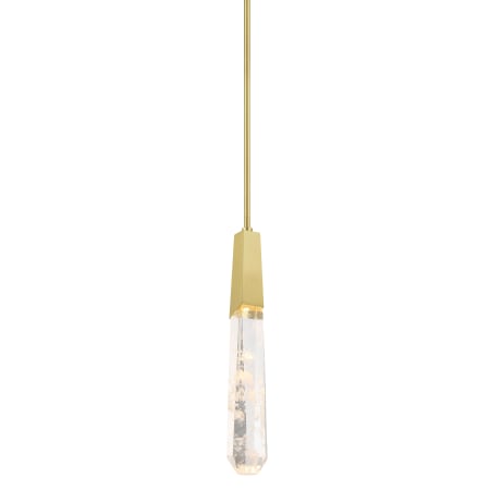 Kovacs Drifting Droplets 3" Wide LED Crystal Mini Pendant with Rock Crystallite Brushed Brass