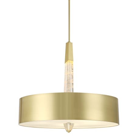 Kovacs Drifting Droplets 6 Light 28" Wide LED Crystal Pendant with Rock Crystallite Brushed Brass
