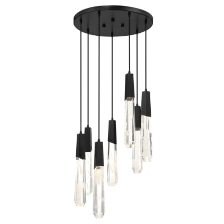 Kovacs Drifting Droplets 7 Light 20" Wide LED Crystal Multi Light Pendant with Rock Crystallite Coal